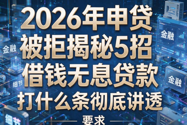 2026年申贷被拒揭秘5招借钱无息贷款打什么条彻底讲透!