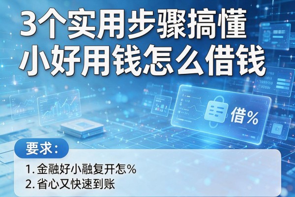 3个实用步骤搞懂小好用钱怎么借钱,省心又快速到账!