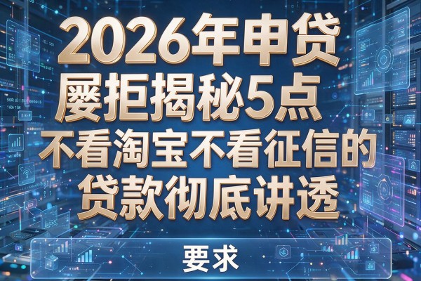 2026年申贷屡拒揭秘5点不看淘宝不看征信的贷款彻底讲透!