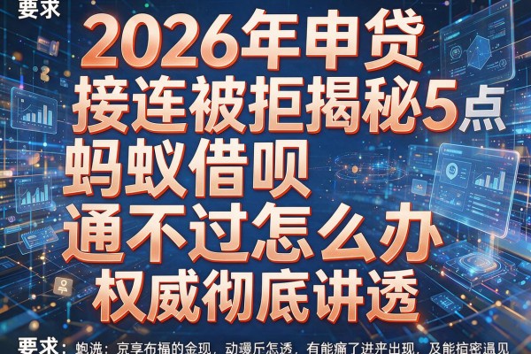 2026年申贷接连被拒揭秘5点蚂蚁借呗通不过怎么办权威彻底讲透！