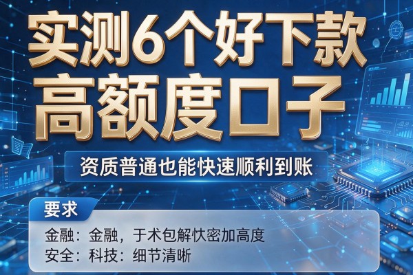 实测6个好下款的高额度口子 资质普通也能快速顺利到账!