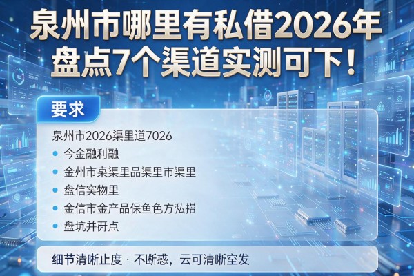 泉州市哪里有私借2026年盘点7个渠道实测可下!