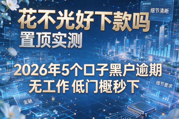 花不光好下款吗置顶实测 2026年5个口子黑户逾期无工作低门槛秒下!