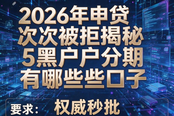 2026年申贷次次被拒揭秘5黑户分期有哪些口子权威秒批!