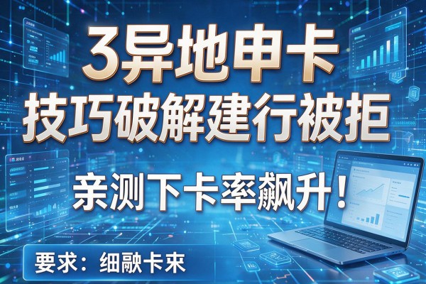 3个异地申卡技巧破解建行被拒，亲测下卡率飙升！