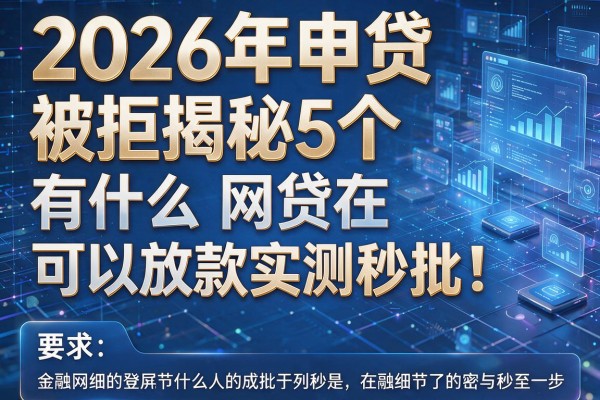 2026年申贷被拒揭秘5个现在有什么网贷可以放款实测秒批！