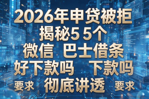 2026年申贷被拒揭秘5个微信巴士借条好下款吗彻底讲透!