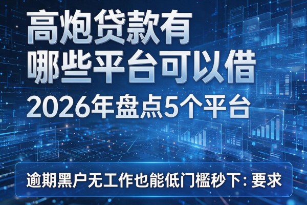 高炮贷款有哪些平台可以借 2026年盘点5个平台 逾期黑户无工作也能低门槛秒下
