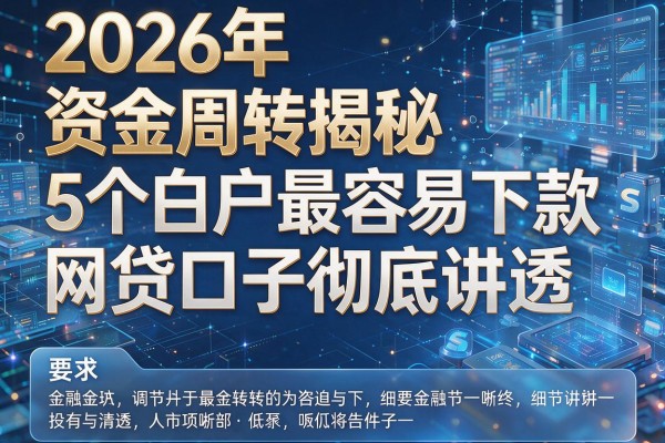 2026年资金周转揭秘5个白户最容易下款网贷口子彻底讲透!