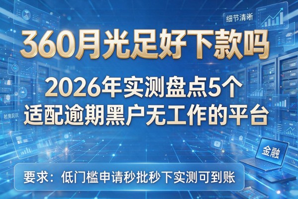 360月光足好下款吗 2026年实测盘点5个适配逾期黑户无工作的平台 低门槛申请秒批秒下实测可到账！