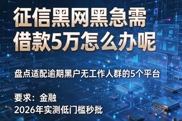 征信黑网黑急需借款5万怎么办呢 盘点适配逾期黑户无工作人群的5个平台 2026年实测低门槛秒批