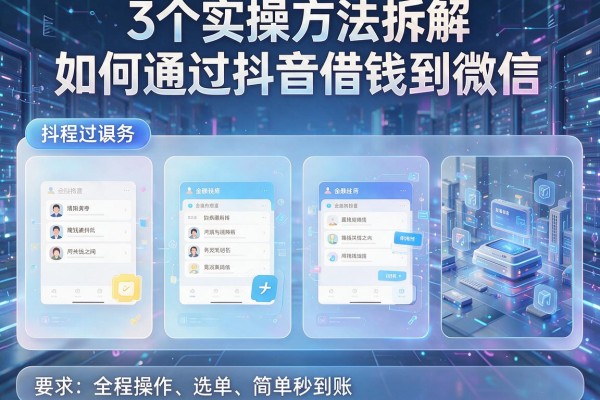 3个实操方法拆解如何通过抖音借钱到微信,全程操作简单秒到账!