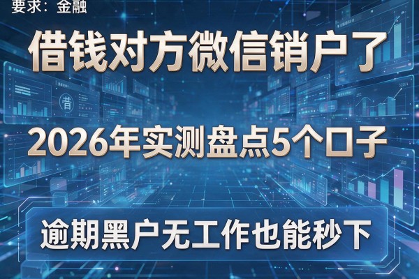 借钱对方微信销户了 2026年实测盘点5个口子 逾期黑户无工作也能秒下!