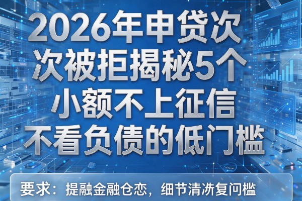 2026年申贷次次被拒揭秘5个小额不上征信不看负债的低门槛!