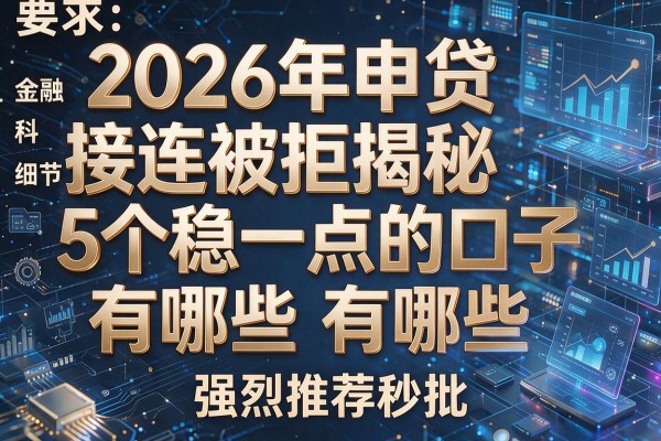 2026年申贷接连被拒揭秘5个稳一点的口子有哪些强烈推荐秒批!