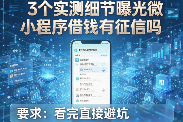 3个实测细节曝光微信小程序借钱有征信吗看完直接避坑!