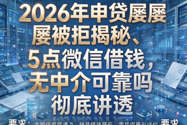 2026年申贷屡屡被拒揭秘5点微信借钱无中介可靠吗彻底讲透！