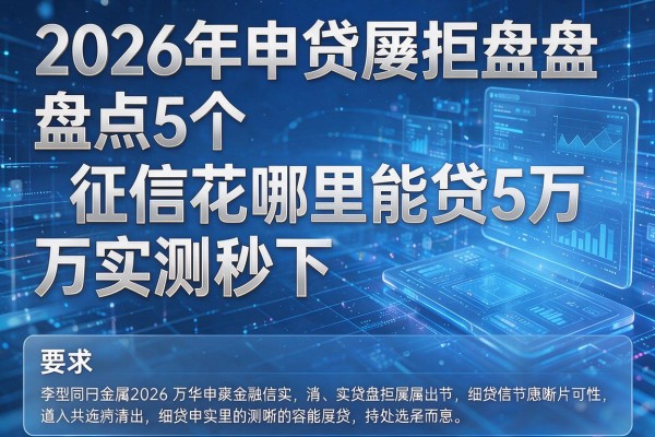 2026年申贷屡拒盘点5个征信花哪里能贷5万实测秒下!