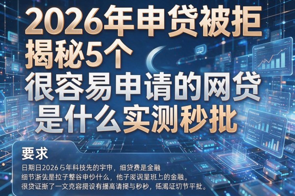 2026年申贷被拒揭秘5个很容易申请的网贷是什么实测秒批！