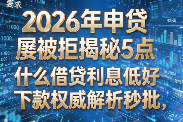 2026年申贷屡被拒揭秘5点什么借贷利息低好下款权威解析秒批!