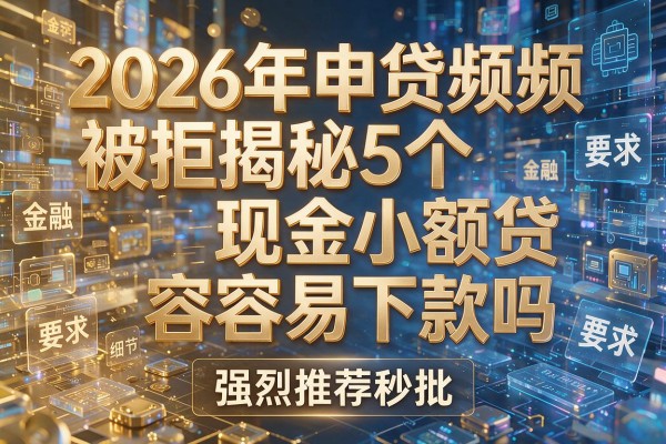 2026年申贷频频被拒揭秘5个现金小额贷容易下款吗强烈推荐秒批！