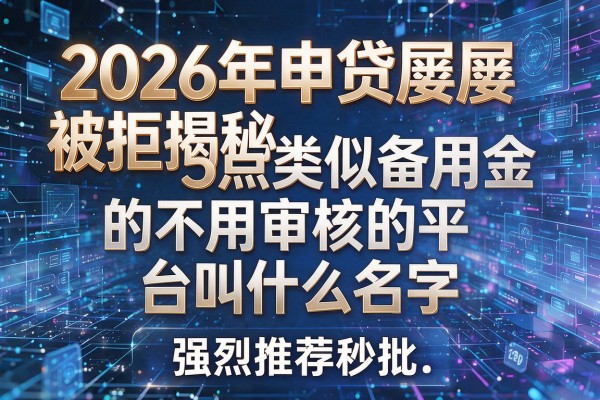 2026年申贷屡屡被拒揭秘5点类似备用金的不用审核的平台叫什么名字强烈推荐秒批!