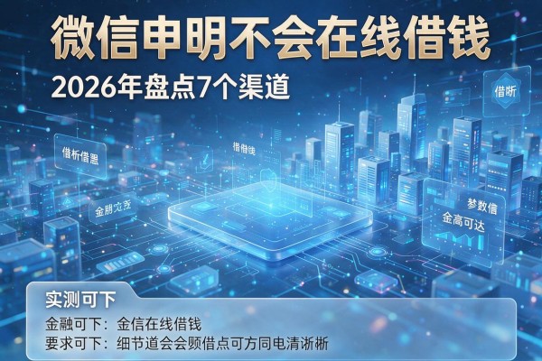 微信申明不会在线借钱 2026年盘点7个渠道 实测可下!
