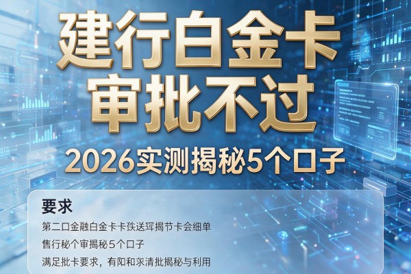建行白金卡审批不过 2026实测揭秘5个口子