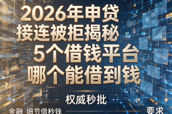 2026年申贷接连被拒揭秘5个借钱平台哪个能借到钱权威秒批!