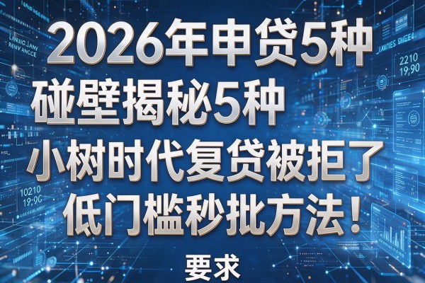 2026年申贷碰壁揭秘5种小树时代复贷被拒了低门槛秒批方法！