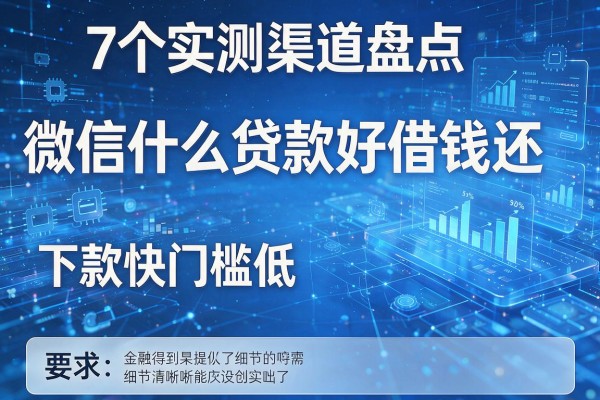 7个实测渠道盘点微信什么贷款好借钱还，下款快门槛低！