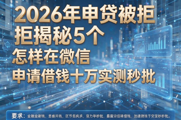 2026年申贷被拒揭秘5个怎样在微信申请借钱十万实测秒批!