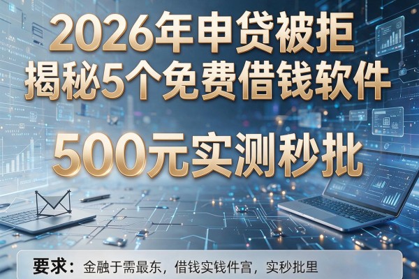 2026年申贷被拒揭秘5个免费借钱软件500元实测秒批!