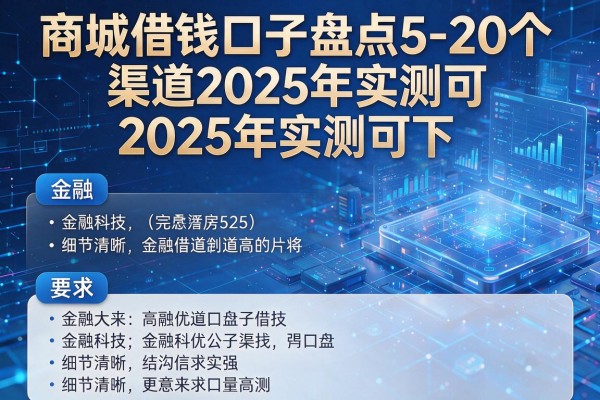 商城借钱口子盘点5-20个渠道2025年实测可下!