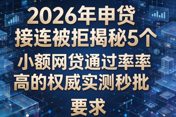2026年申贷接连被拒揭秘5个小额网贷通过率最高的权威实测秒批！