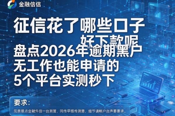 征信花了哪些口子好下款呢盘点2026年逾期黑户无工作也能申请的5个平台实测秒下