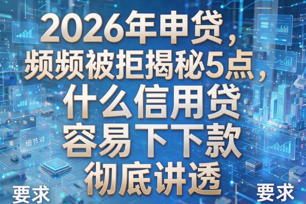 2026年申贷频频被拒揭秘5点什么信用贷容易下款彻底讲透!