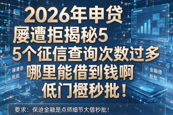 2026年申贷屡遭拒揭秘5个征信查询次数过多哪里能借到钱啊低门槛秒批!
