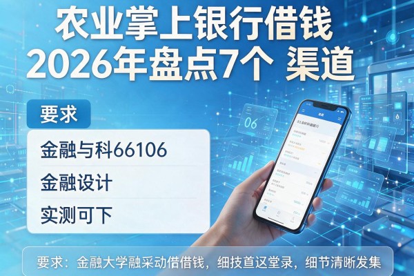 农业掌上银行借钱2026年盘点7个渠道实测可下！