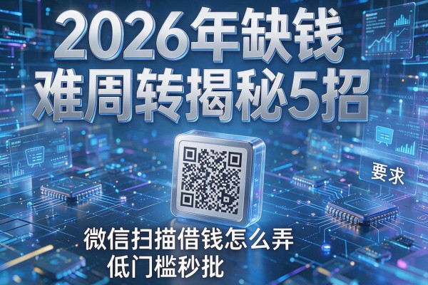 2026年缺钱难周转揭秘5招微信扫描借钱怎么弄低门槛秒批!