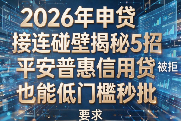 2026年申贷接连碰壁揭秘5招平安普惠信用贷被拒也能低门槛秒批！