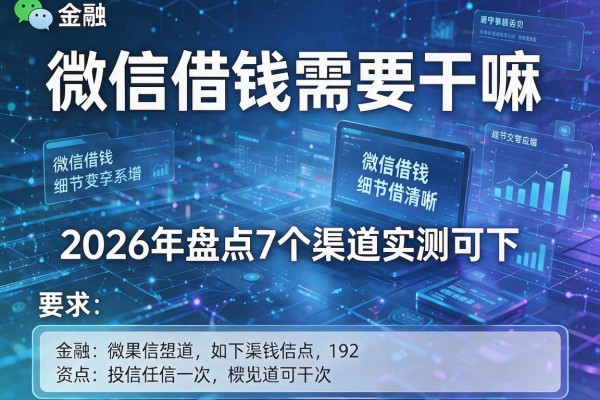 微信借钱需要干嘛,2026年盘点7个渠道实测可下!