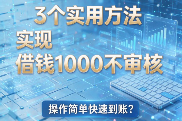 3个实用方法实现借钱1000不审核，操作简单快速到账！
