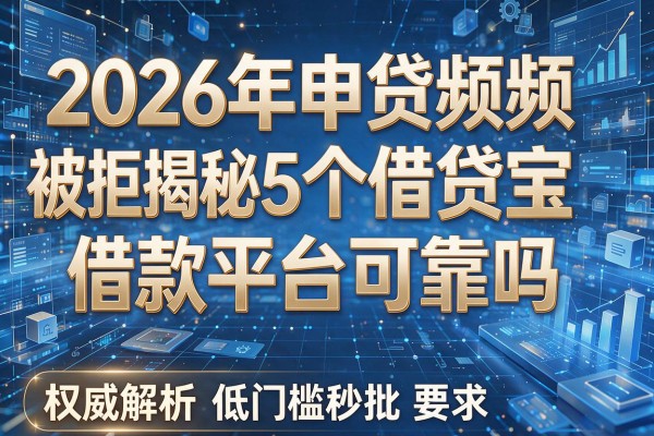 2026年申贷频频被拒揭秘5个借贷宝借款平台可靠吗权威解析低门槛秒批!