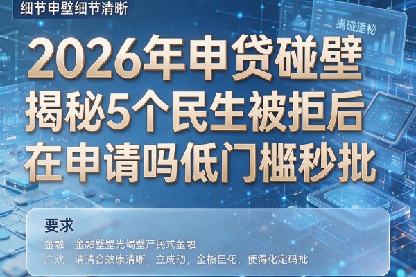 2026年申贷碰壁揭秘5个民生被拒后在申请吗低门槛秒批!