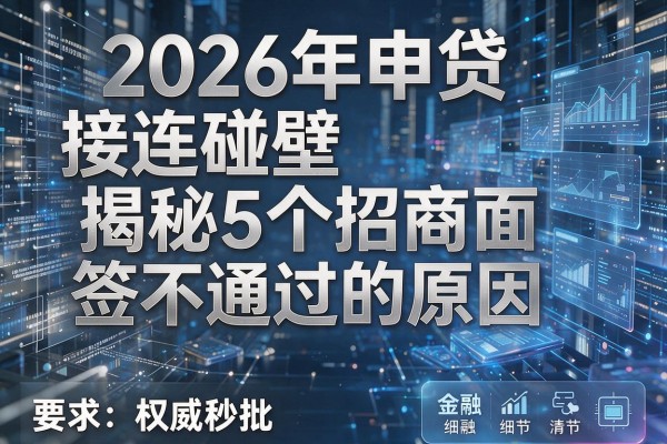 2026年申贷接连碰壁揭秘5个招商面签不通过的原因权威秒批!