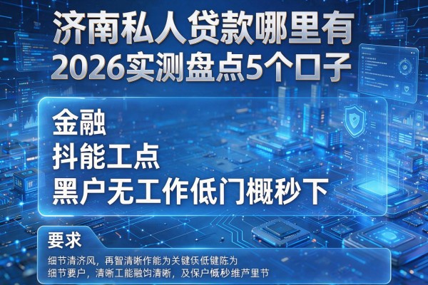 济南私人贷款哪里有2026实测盘点5个口子 黑户无工作低门槛秒下!