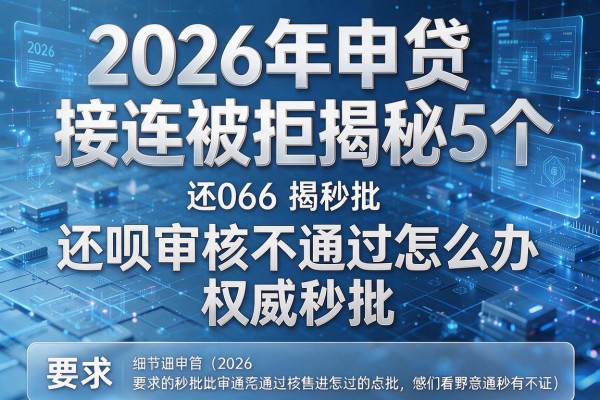 2026年申贷接连被拒揭秘5个还呗审核不通过怎么办权威秒批!