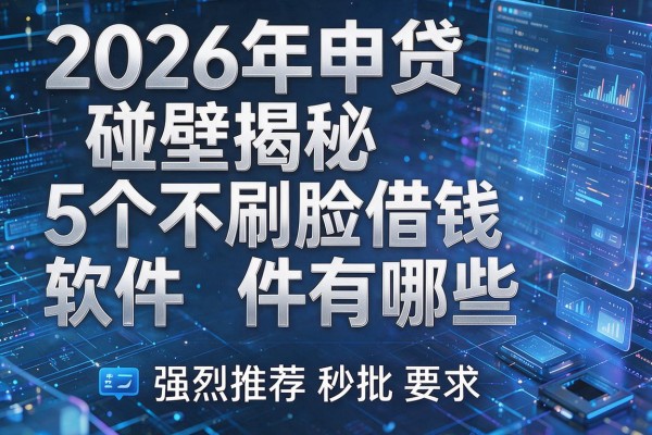 2026年申贷碰壁揭秘5个不刷脸借钱软件有哪些强烈推荐秒批!