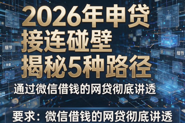 2026年申贷接连碰壁揭秘5种路径通过微信借钱的网贷彻底讲透!